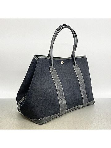 Hermès Hermes Garden PM Tote Bag, Toile Officier, Black, ?K stamp, Ladies' P3568452 (view 2)