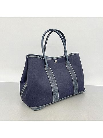 Hermès Hermes Garden PM Tote Bag, Toile Officier, Navy, ?I stamp, Women's (view 2)