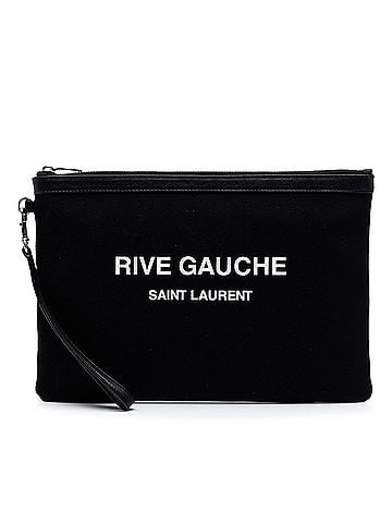 Saint Laurent Canvas Rive Gauche Clutch (view 1)
