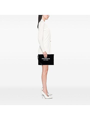 Saint Laurent Canvas Rive Gauche Clutch (view 2)