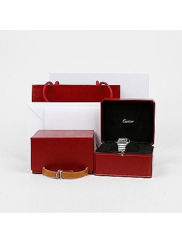 Cartier Santos Medium Steel Automatic Watch (view 1)