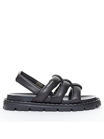 Prada Prada Blow Black Leather Slingback Sandals (view 1)