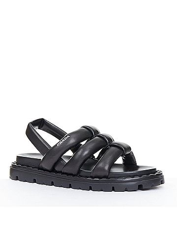 Prada Prada Blow Black Leather Slingback Sandals (view 2)