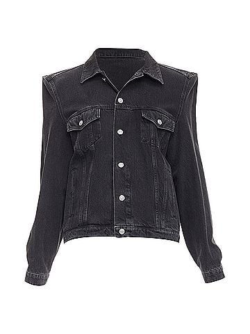 Balenciaga Balenciaga Grey Denim Power Shoulder Jacket (view 1)