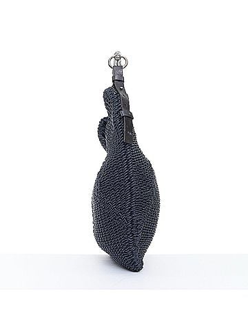 Saint Laurent Yves Saint Laurent Black Raffia Horn Hobo Bag (view 2)