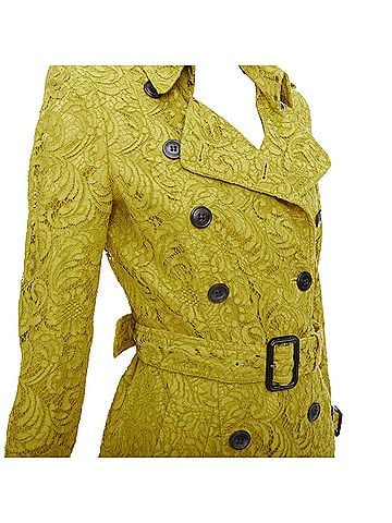 Burberry Burberry 2013 Yellow Lace Double Breasted Coat (view 2)