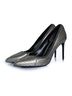 Tom Ford 100% Leather Silver Tom Ford, python leather metallic zipper heels Size EU 38 1/2 - photo 1