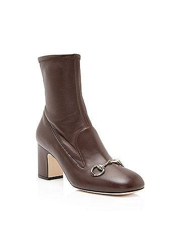 Gucci Gucci Leather Horsebit Ankle Boots - Size 7 / 37 (view 1)