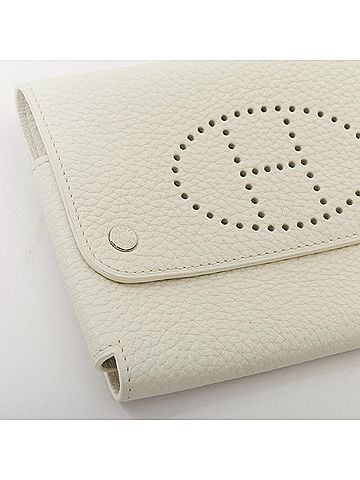 Hermès Hermes White Clemence Leather Card Holder (view 2)
