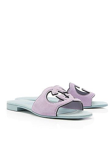 Gucci Gucci Suede Interlocking G Cutout Slide Sandals - Size 7 / 37 (view 2)