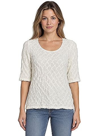 Armani Collezioni Textured 3/4 Sleeve Blouse (view 1)