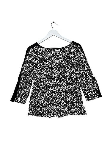 Armani Collezioni Polka Dot Jersey Knit 3/4 Sleeve Blouse (view 2)