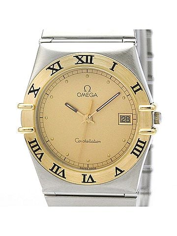 Omega OMEGA Constellation 18K Gold Steel Quartz Mens Watch 396.1080 Polished (view 1)