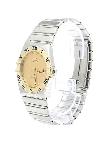 Omega OMEGA Constellation 18K Gold Steel Quartz Mens Watch 396.1080 Polished (view 2)