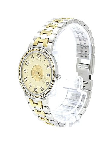 Hermès HERMES Sellier Gold Plated Steel Quartz Ladies Watch Polished (view 2)