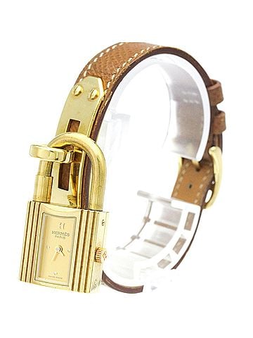 Hermès HERMES Kelly Watch Gold Plated Leather Quartz Ladies Watch (view 1)