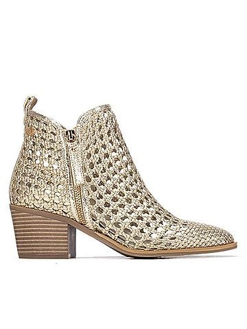 XTI Women's Microfiber Casual Ankle Boots in Gold (view 1)