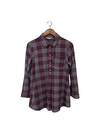 Soft Surroundings Mad About Plaid Flannel Tunic Top Long Sleeve T-Shirt (view 2)