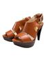 Michael Kors 100% Leather Brown Heels Size 7 - photo 1