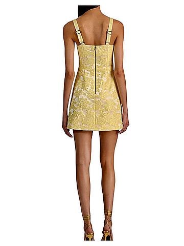 Alice + Olivia Metallic Floral Jacquard Minidress Cocktail Dress (view 2)