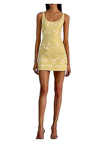 Alice + Olivia Metallic Floral Jacquard Minidress Cocktail Dress (view 1)