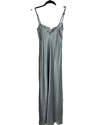 Reformation Brie Silk Aquamarine Slip Maxi Cocktail Dress (view 2)