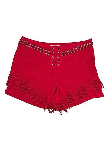 Double D Ranch Fringe Faux Leather Shorts (view 1)