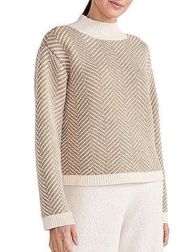 Haven Well Within Merino Cashmere Herringbone Mockneck Sweater Casual Sweaters (view 1)