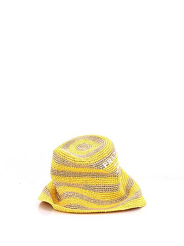 Prada Triangle Logo Bucket Hat Striped Raffia (view 2)