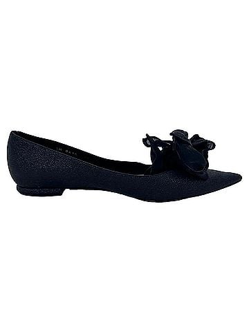 Christian Dior Dior Rose-Embellished Pointed Ballet Flats in Black Glitter (view 1)