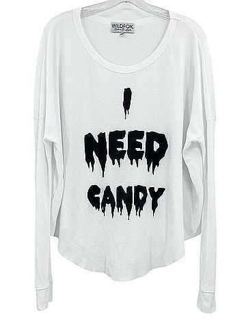 Wildfox I NEED CANDY Long Sleeve Henley (view 1)