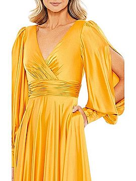 Mac Duggal Bishop Sleeve Maxi Dress Cocktail Dress (view 1)