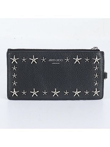 Jimmy Choo Jimmy Choo Star Studded Fragment Case Leather Long Wallet Black Women's (view 1)
