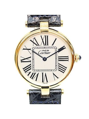 Cartier Cartier 925 W1005454 Must Vendome LM Opa Script:; Run Silver Dial Quartz Watch Gold Ladies (view 1)