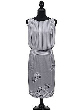 Vince Camuto Silver Pleated Blouson Cocktail Dress Cocktail Dress (view 1)