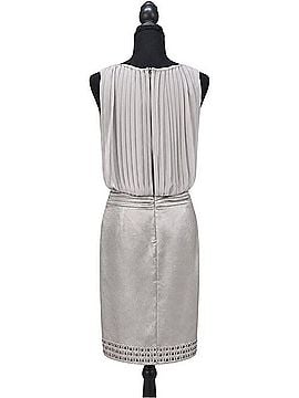 Vince Camuto Silver Pleated Blouson Cocktail Dress Cocktail Dress (view 2)