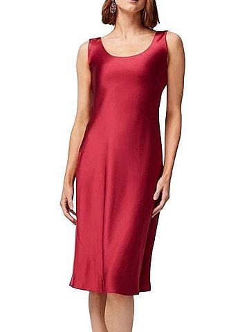 White House Black Market Crimson V-Back Satin Evening Dress Cocktail Dress (view 2)