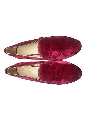 M. Gemi Petalo Due Bordeaux Tuscan Velvet Smoking Loafer Flats (view 2)