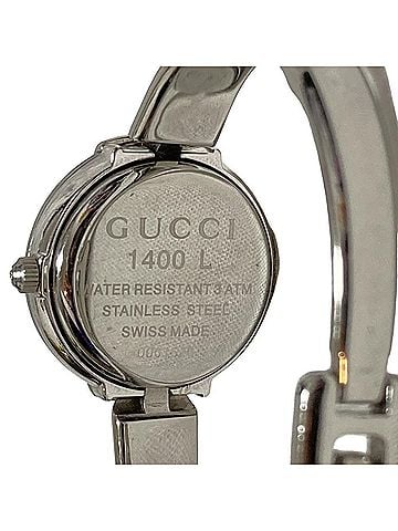 Gucci GUCCI 1400L Quartz Analog Bangle Watch, Black Dial, Silver Color, Women's Watch (view 2)