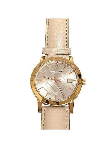 Burberry BURBERRY City Check Stamped Round Dial Watch BU9014 Pink Gold Color Beige Women's (view 1)