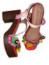 Betsey Johnson Floral Multi Color Pink Red Heels Size 8 - photo 2