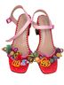 Betsey Johnson Floral Multi Color Pink Red Heels Size 8 - photo 1