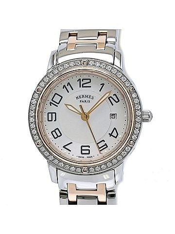 Hermès HERMES Clipper Nacre Diamond Bezel CP1.322.212 4967 Women's Watch SSxPGP 40618 (view 2)