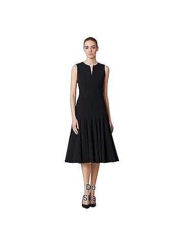 AKRIS Wool Double-Face Dress with Skaters Pleats Cocktail Dress (view 1)