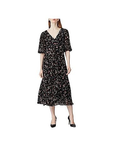 Ganni Midnight Floral Midi Dress Casual Dress (view 1)