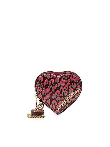 Louis Vuitton Louis Vuitton Monogram Vernis Portemonnaie Coeur Leopard Wallet/Coin Purse M91474 Wine Red Purple Pink Patent Leather Women's LOUIS VUITTON (view 1)