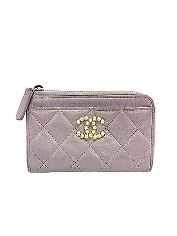 Chanel CHANEL Matelassé Fragment Case Coin Purse Wallet Purple (view 1)