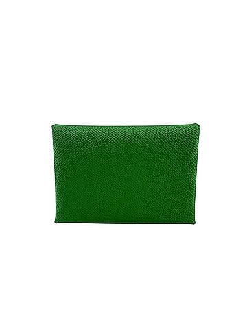 Hermès HERMES Calvi Duo Card Wallet, Green (view 1)
