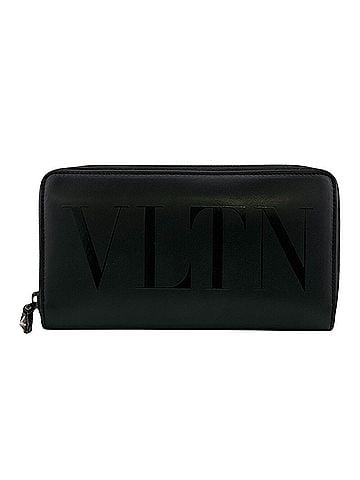 Valentino Garavani Valentino Garavani VLTN Round Zipper Logo Long Wallet, Black (view 1)
