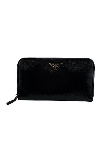 Prada PRADA 1M0506 Round Long Wallet PVC Black (view 1)
